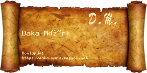 Daka Márk névjegykártya